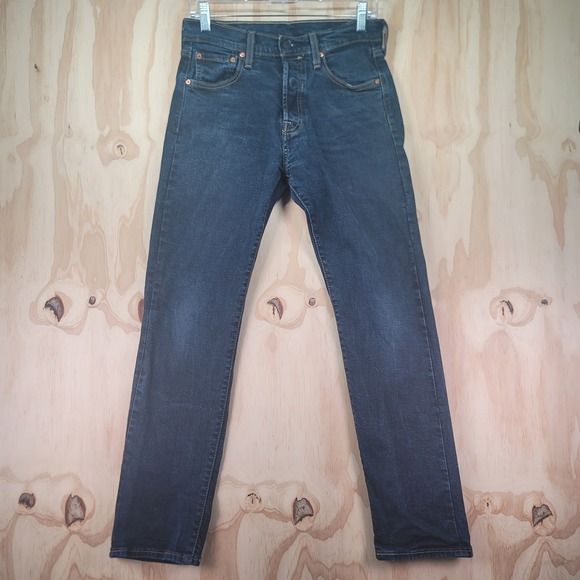 Levi's Other - Levis 501 Mens Original Fit Blue Dark Wash Stretch Denim Button Fly Jeans 30x30